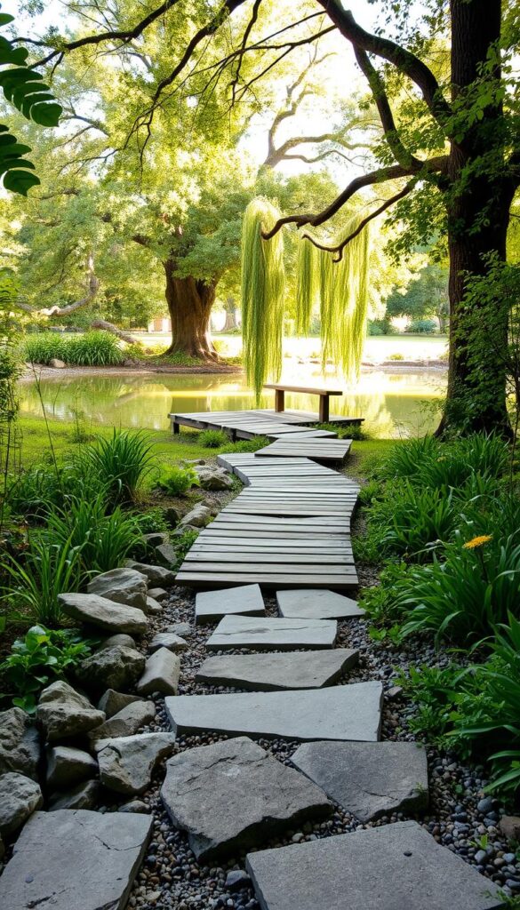 DIY walkway with recycled materials