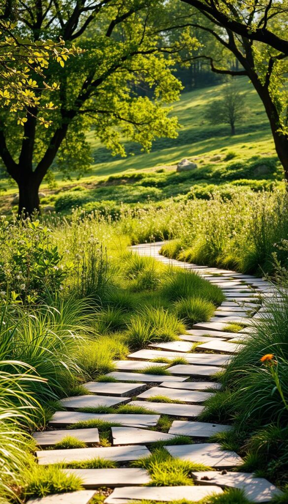 grass and pavers walkway