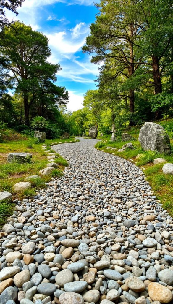 gravel and stone walkways