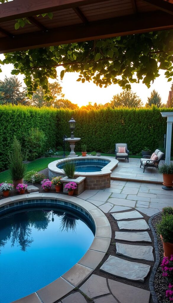 integrating pool with backyard features