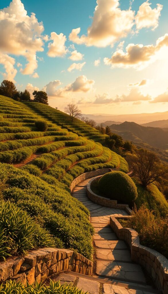 terracing on steep hill